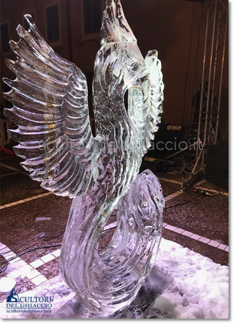 Drago di ghiaccio Scultura Drago di ghiaccio
